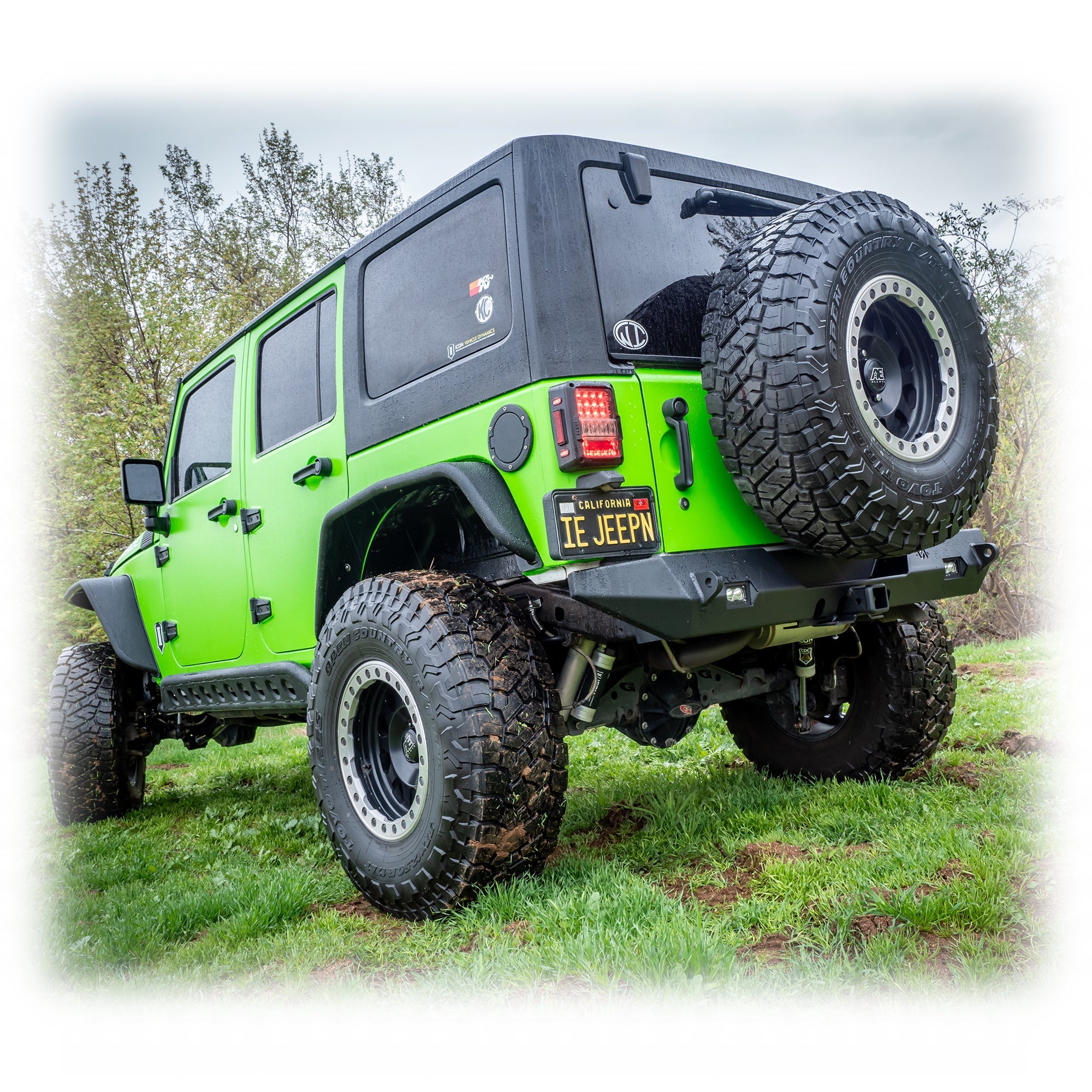 Jeep Wrangler JK Rear Bumper with LED Pod Lights & Hitch Receiver | 2007–2018