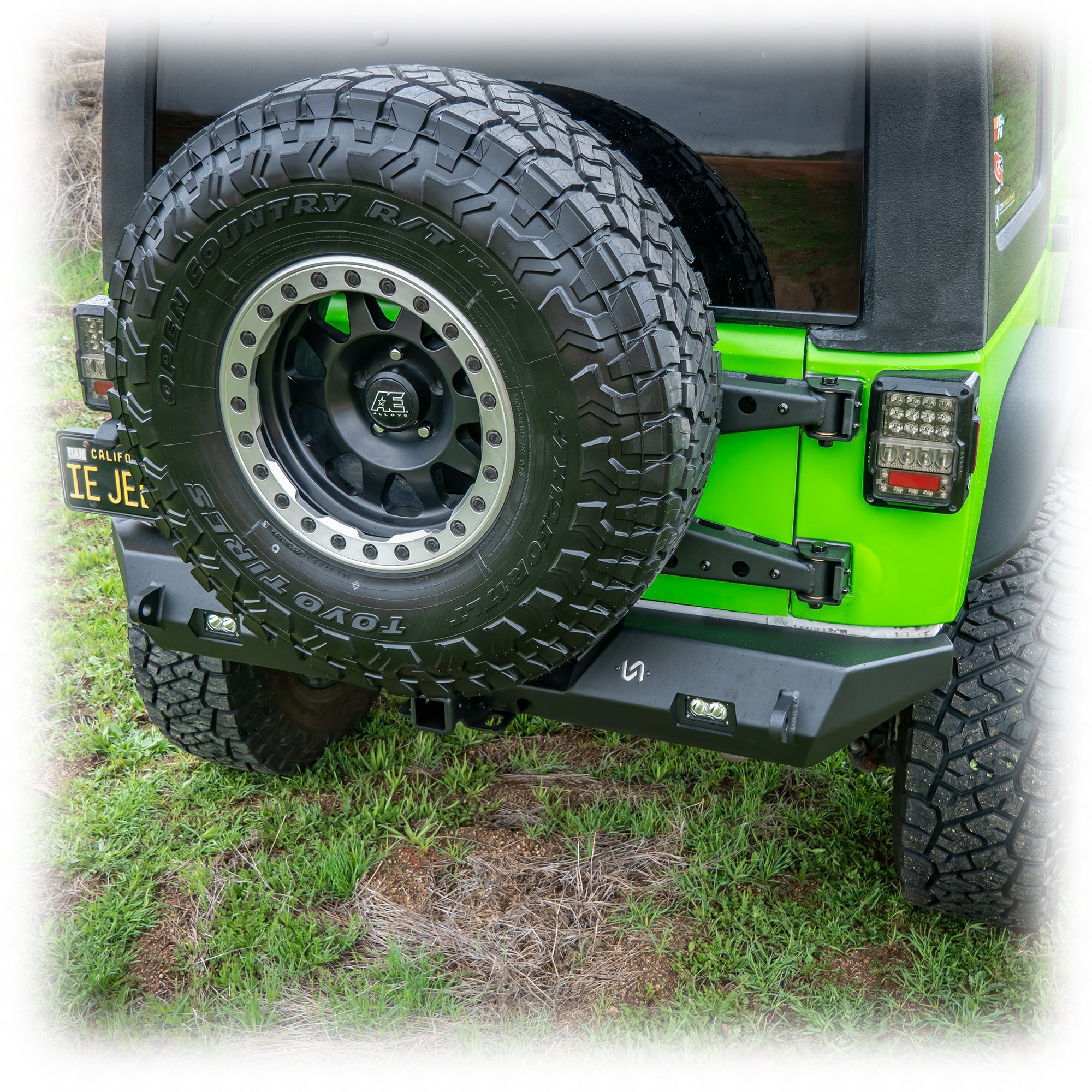 Jeep Wrangler JK Rear Bumper with LED Pod Lights & Hitch Receiver | 2007–2018
