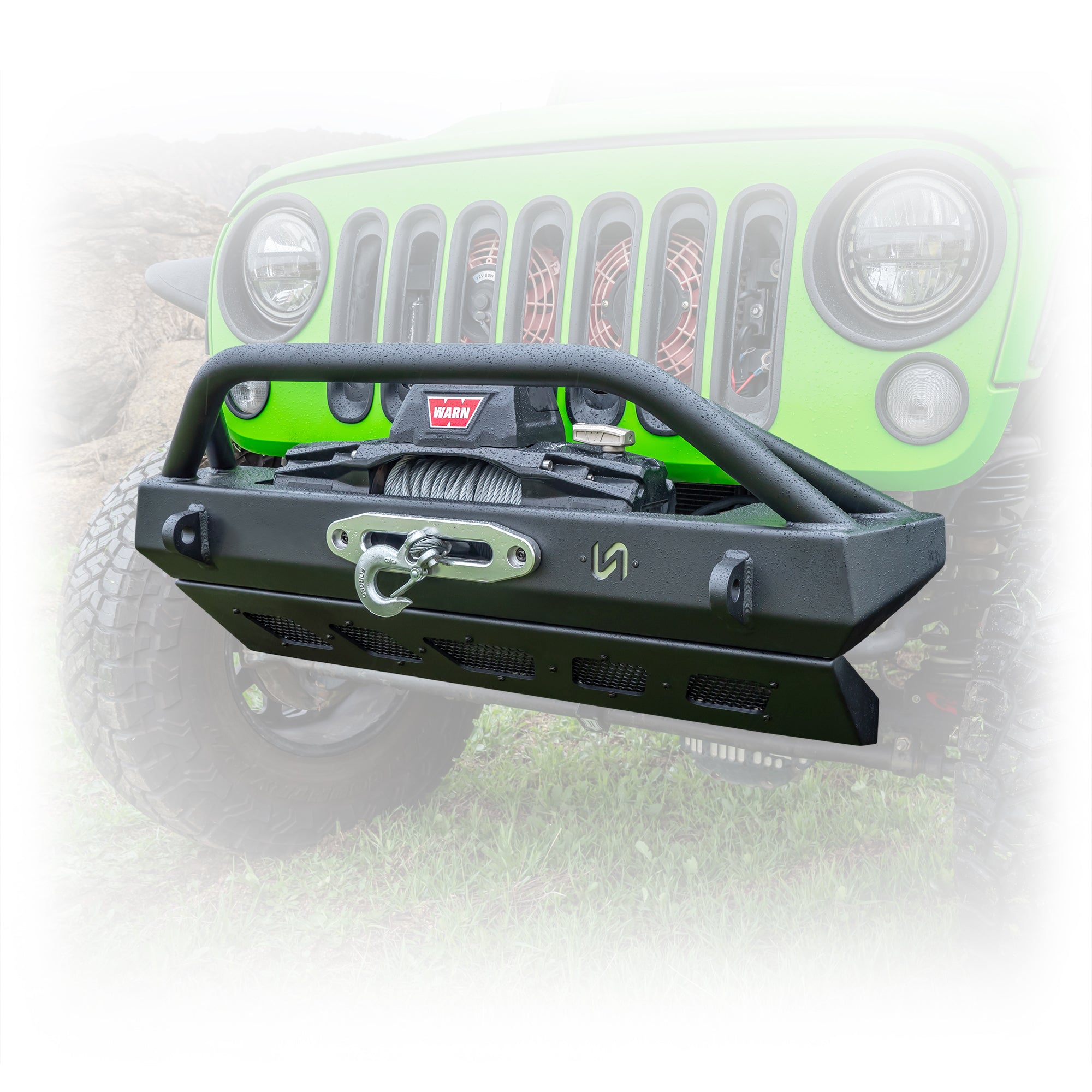 Jeep Wrangler JK/JL/JT Front Bumper with Welded Bull Bar & Skid Plate | 2007–2026