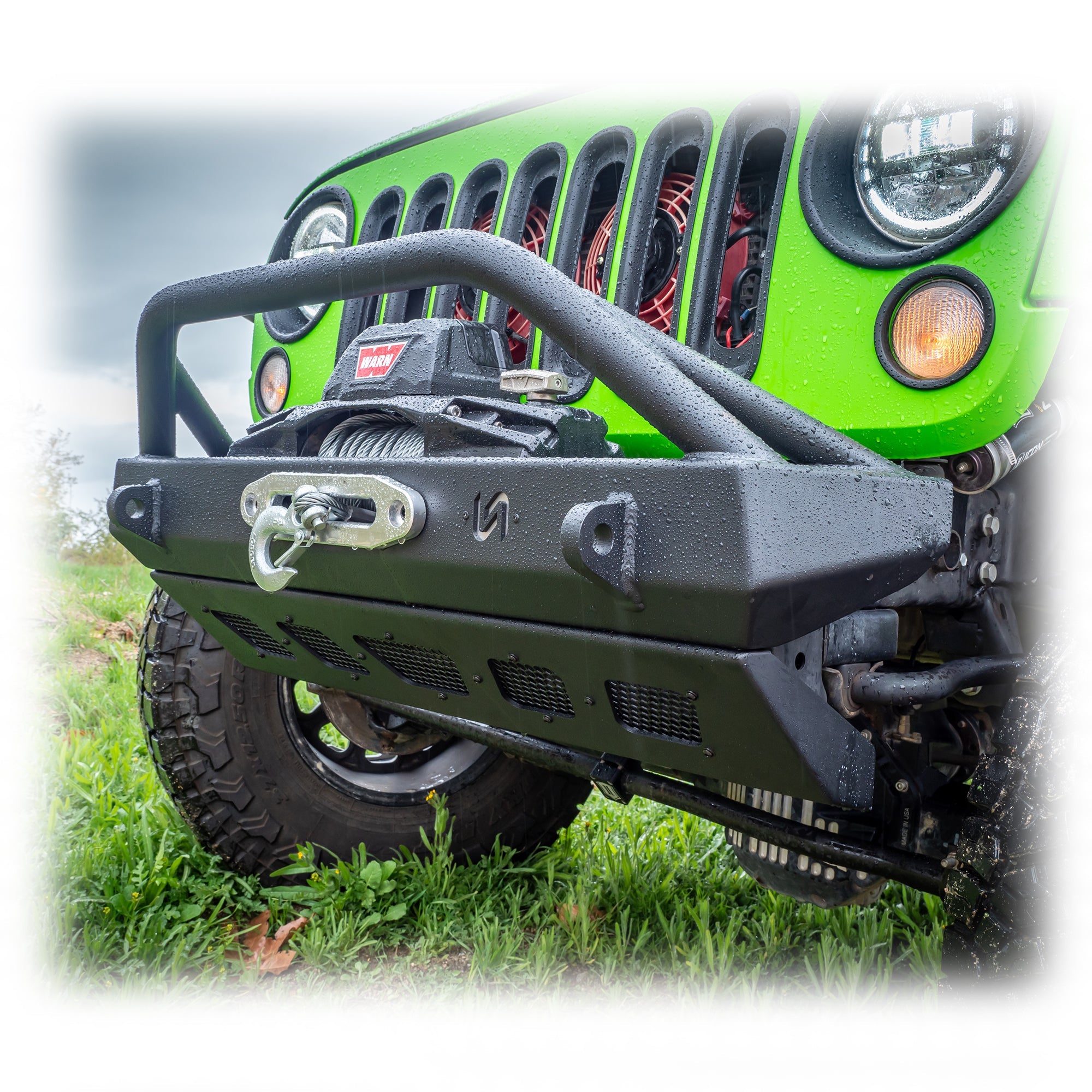 Jeep Wrangler JK/JL/JT Front Bumper with Welded Bull Bar & Skid Plate | 2007–2026