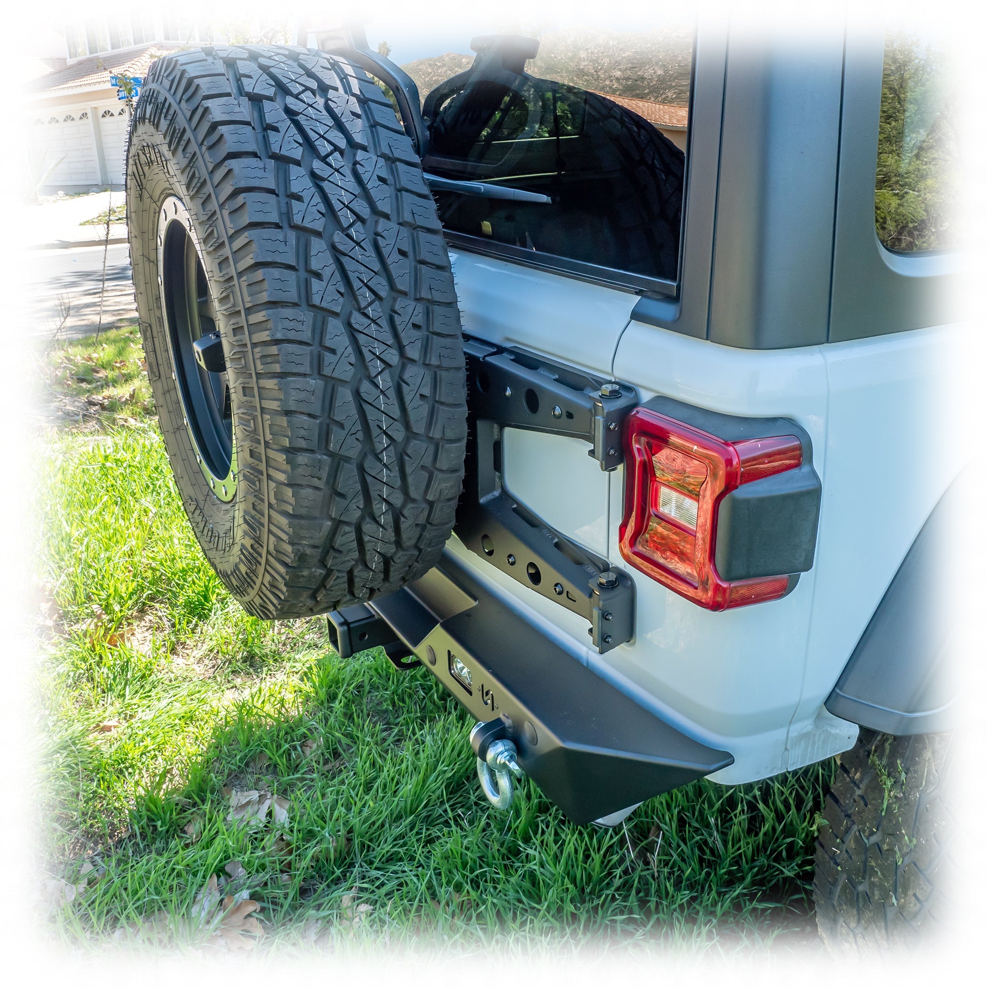 Jeep Wrangler JL Rear Bumper with LED Pod Lights & Hitch Receiver – Minimalist | 2018–2026