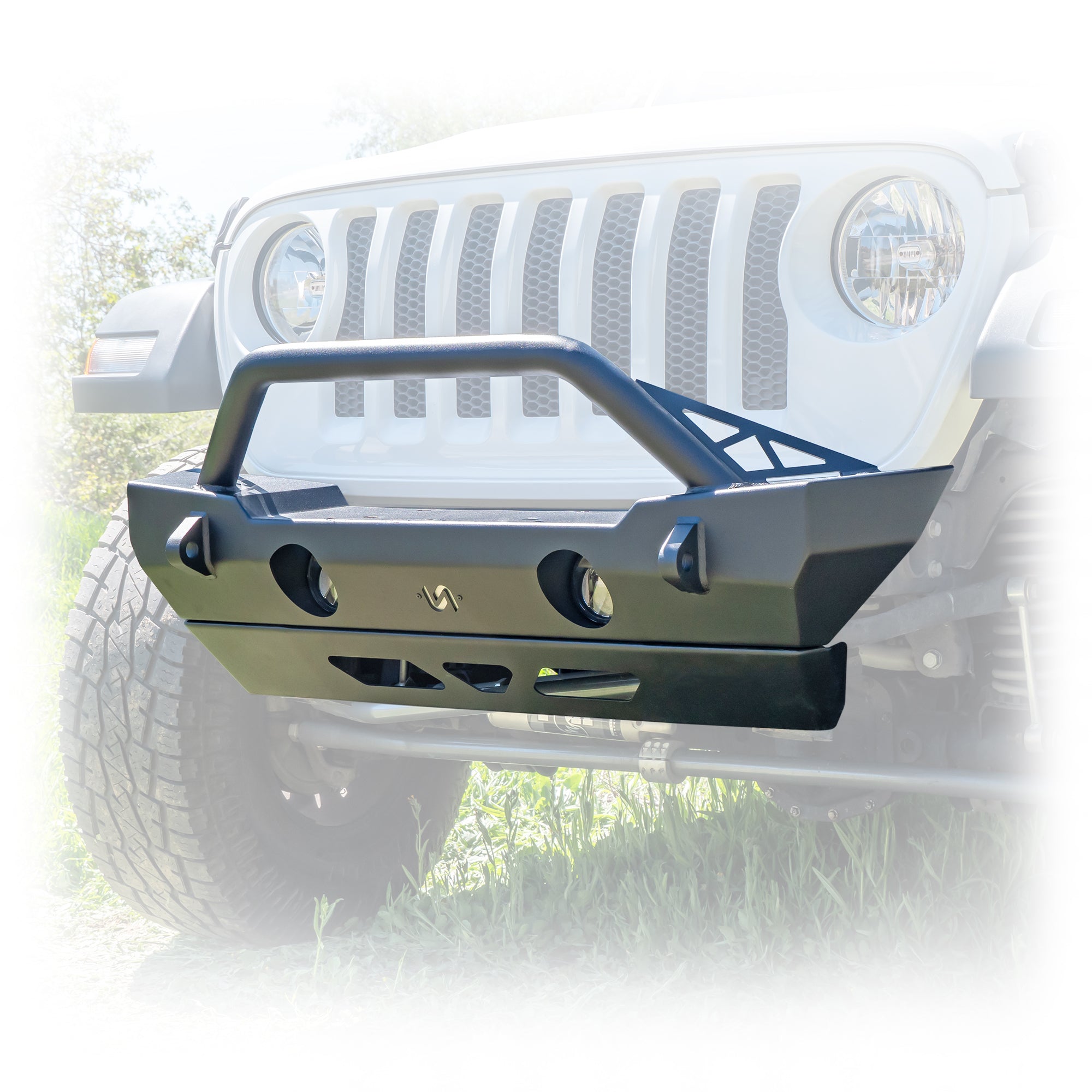 Jeep Wrangler JK/JL/JT Front Bumper with Bolt-On Bull Bar & Skid Plate | 2007–2026