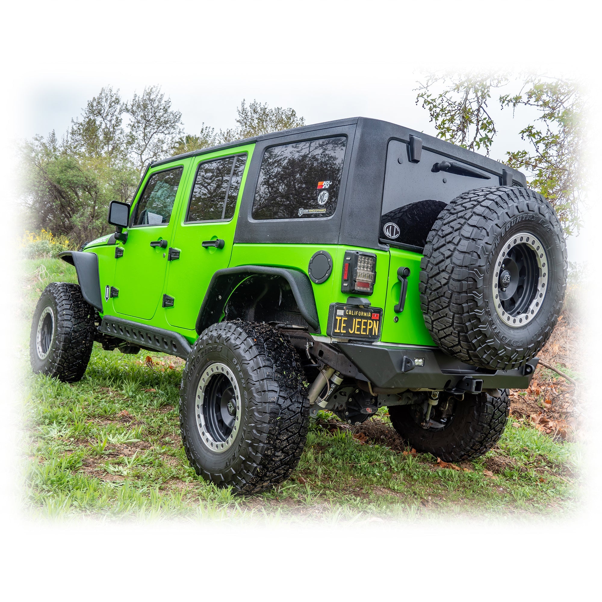 Jeep Wrangler JK Rear Bumper with LED Pod Lights & Hitch Receiver | 2007–2018