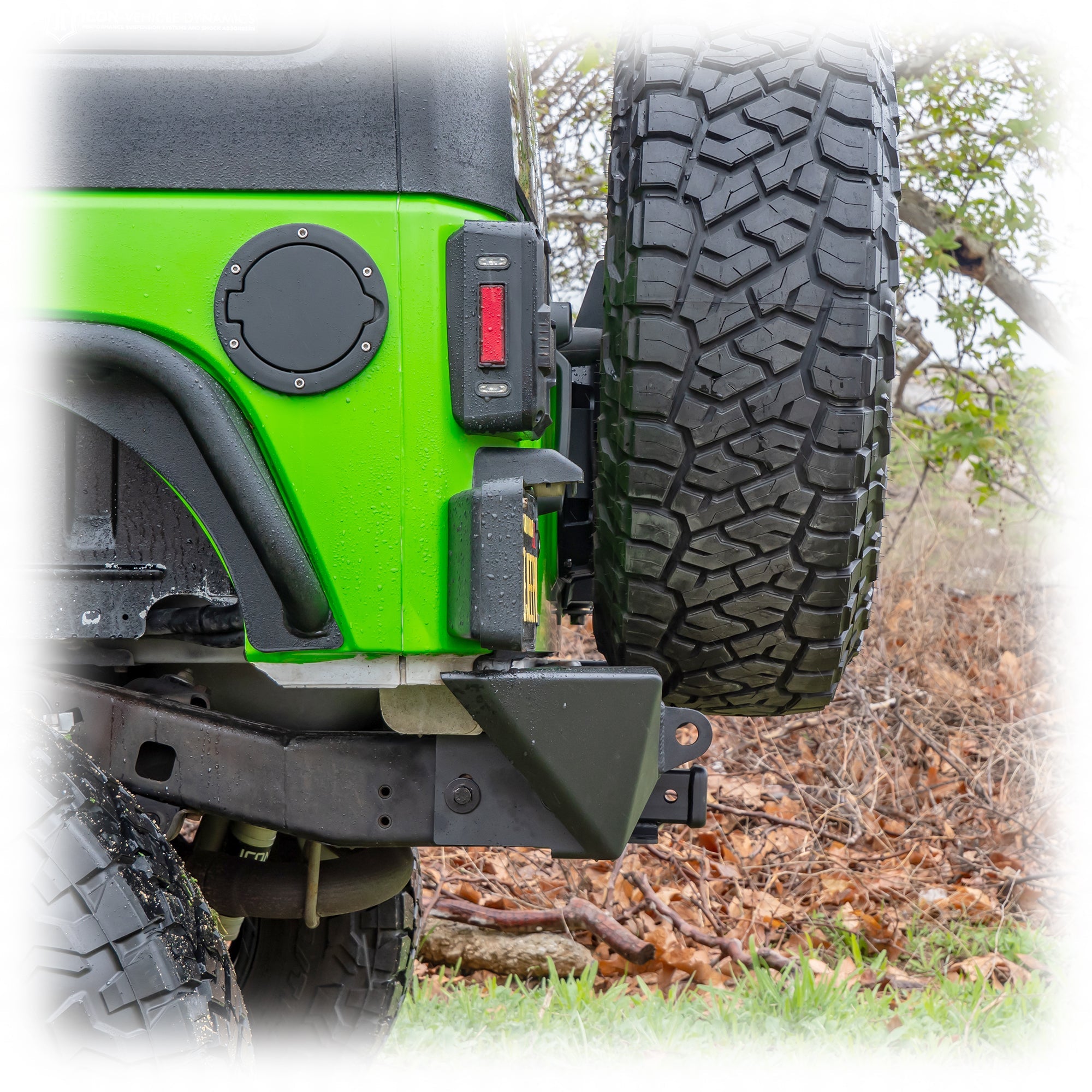 Jeep Wrangler JK Rear Bumper with LED Pod Lights & Hitch Receiver | 2007–2018