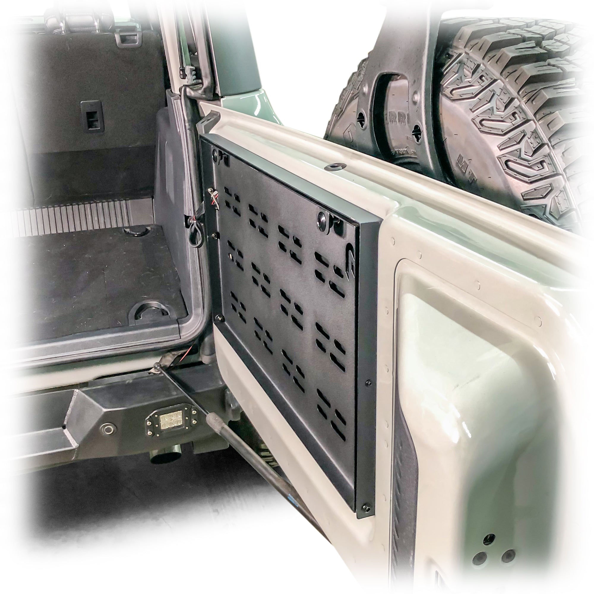 2021+ Ford Bronco Fold-Out Tailgate Table - Rear Cargo Drop Down Utility Shelf