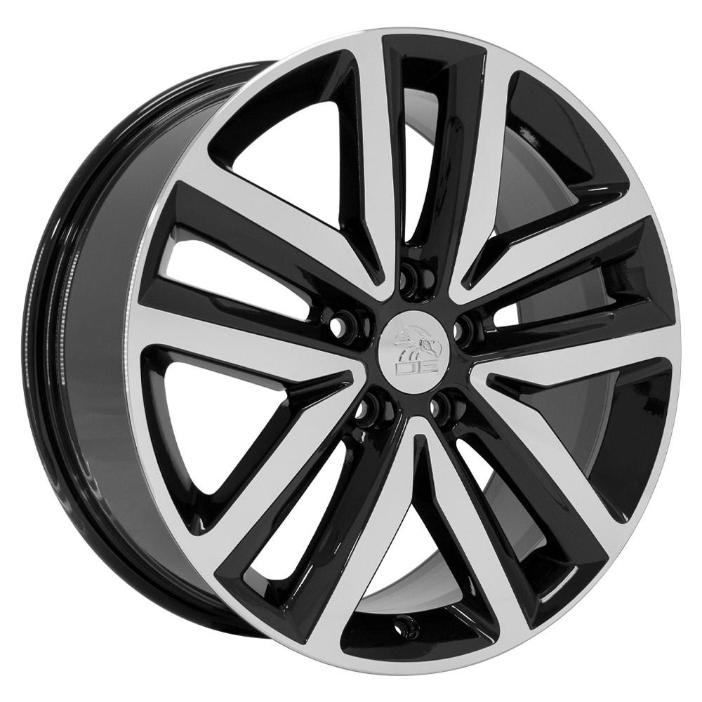 18" Replica VW27 fits Volkswagen Jetta 18x7.5 Black Mach'd-SR1 Performance