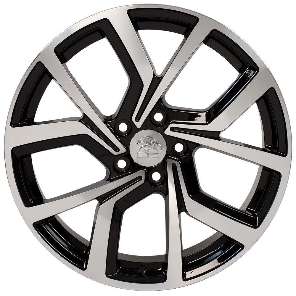 18" Replica VW28 fits Volkswagen GTI 18x8 Black Mach'd ET42-SR1 Performance
