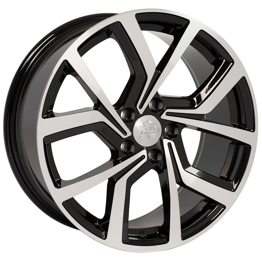 18" Replica VW28 fits Volkswagen GTI 18x8 Black Mach'd ET42-SR1 Performance