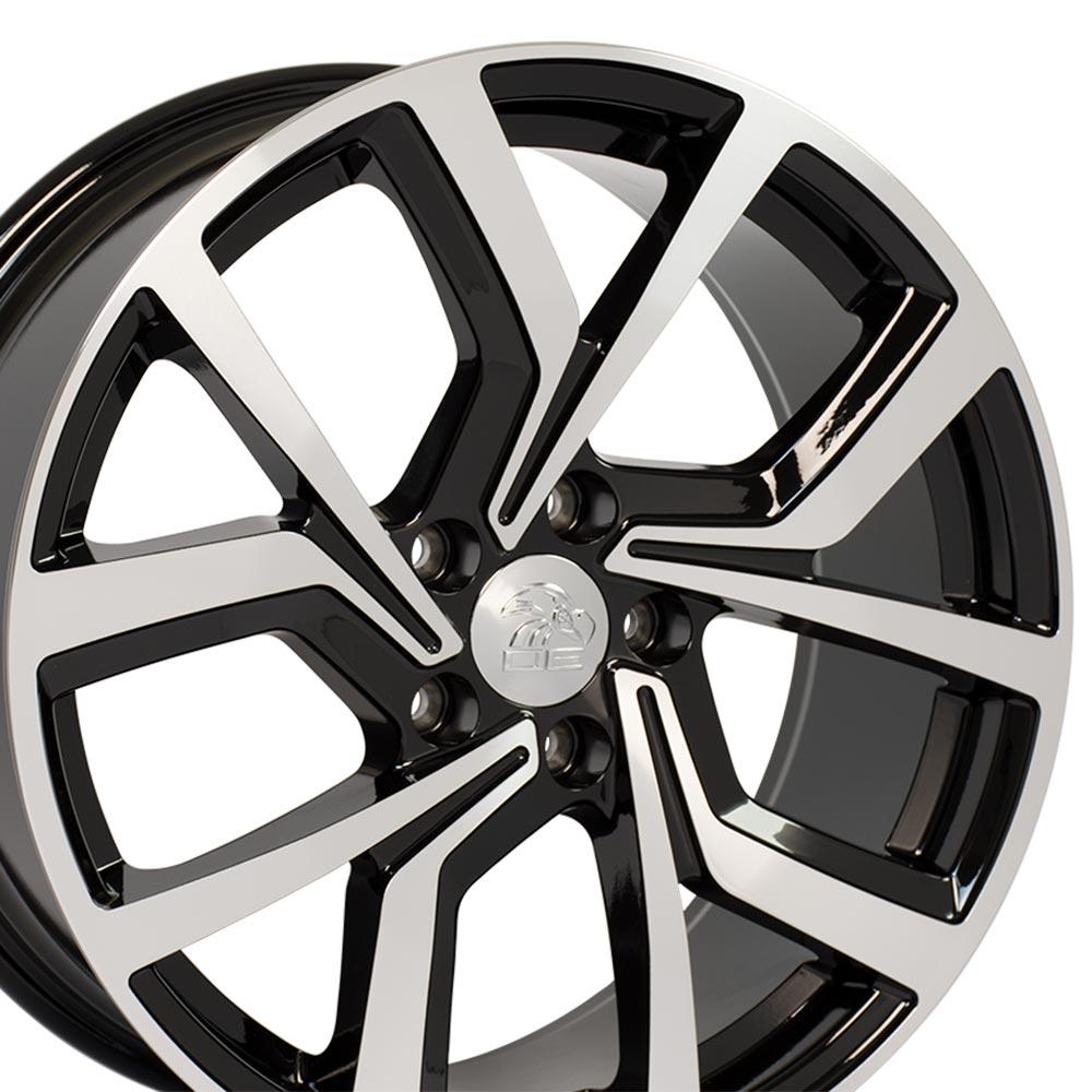 18" Replica VW28 fits Volkswagen GTI 18x8 Black Mach'd ET42-SR1 Performance