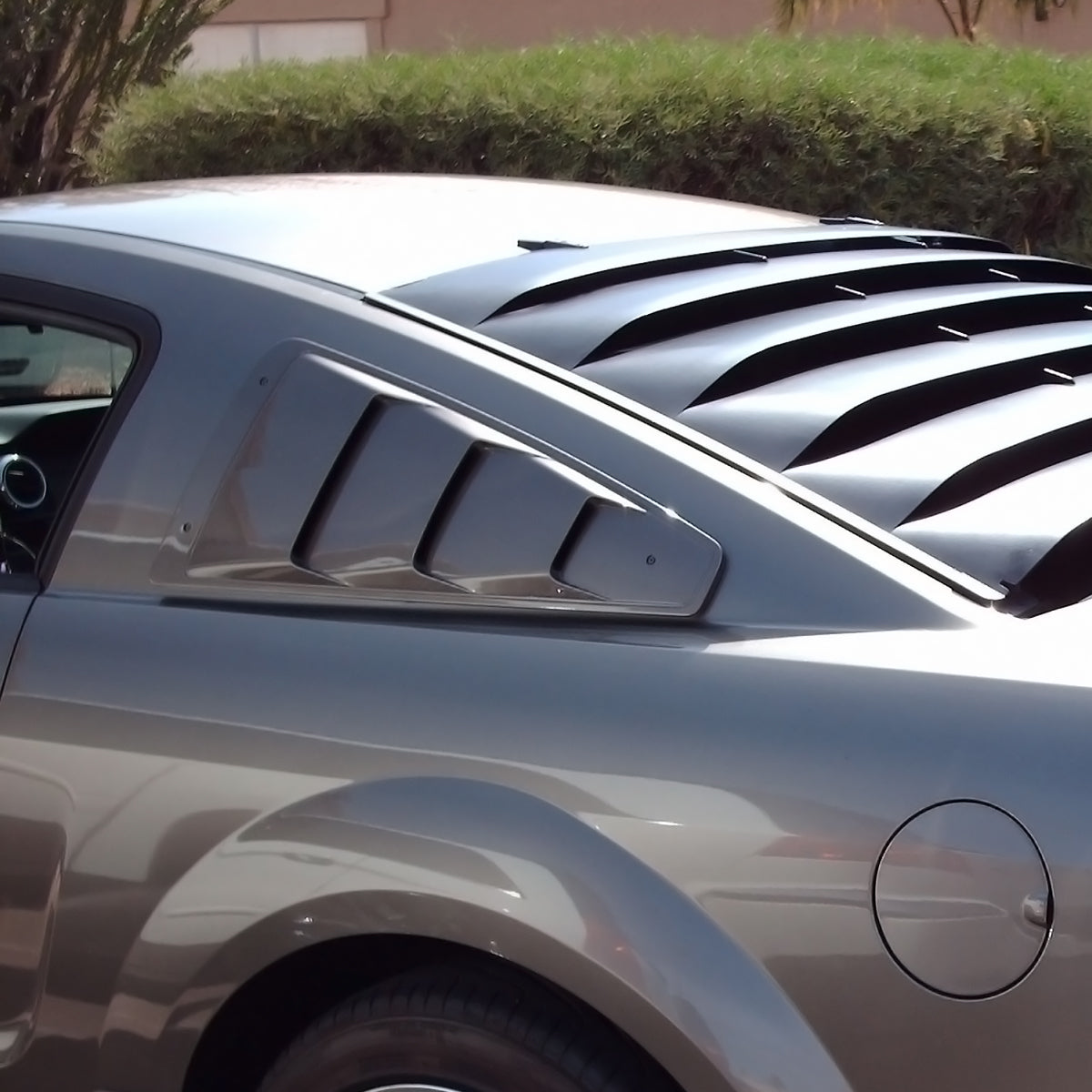 2005-2014 Ford Mustang Matte Black Textured ABS Quarter Window Louvers
