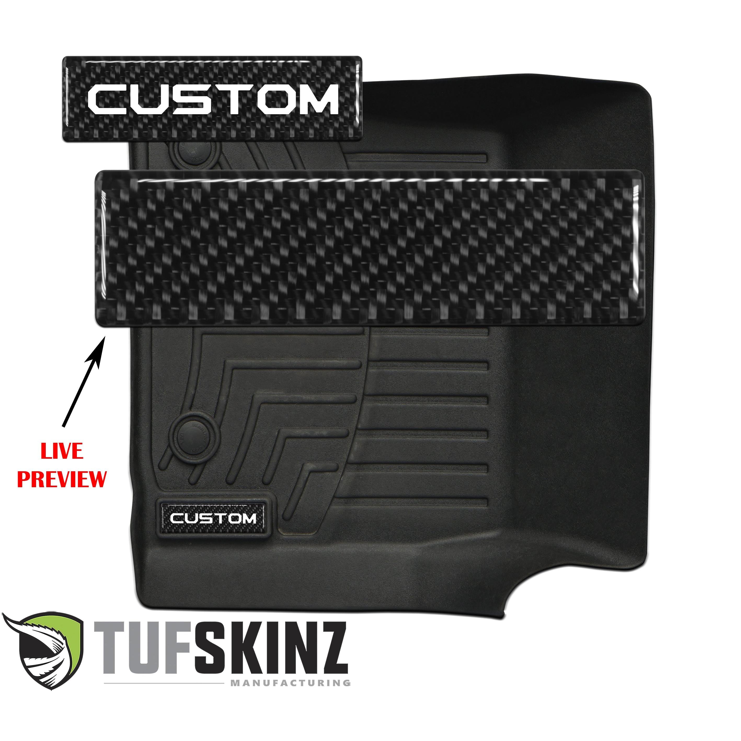 (2)Badge/Emblem Inserts Fits - WeatherTech Floor Mats Real Carbon Fiber(Domed)