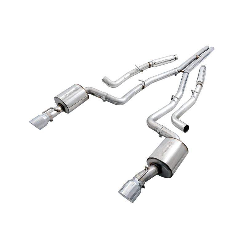 AWE Tuning 2017+ Dodge Charger 5.7L Touring Edition Exhaust - Non-Resonated - Chrome Silver Tips-SR1 Performance