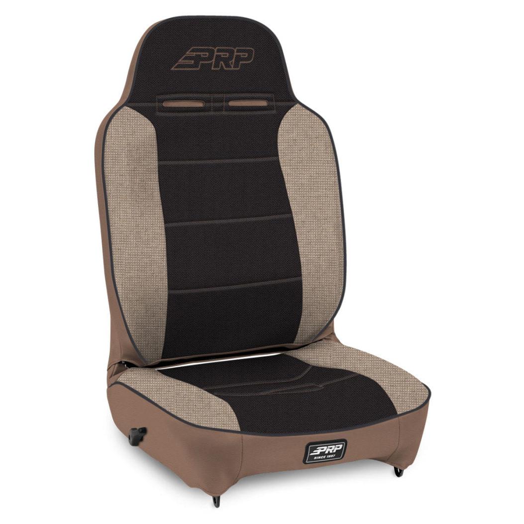 PRP Enduro High Back Reclining Suspension Seat (Passenger Side) - Tan / Black-SR1 Performance