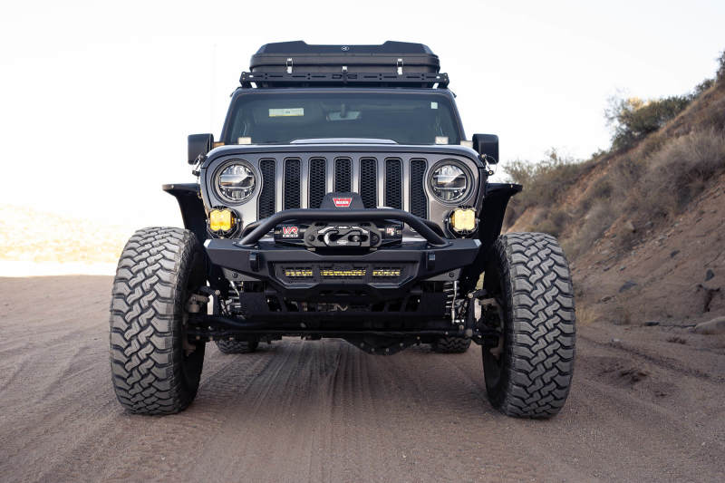 DV8 Offroad Spec Series Front Bumper for Jeep Wrangler JL & Gladiator JT – Heavy-Duty Winch-Ready Off-Road Protection