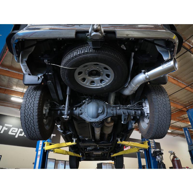 aFe Large Bore-HD 5 IN 409 SS DPF-Back Exhaust System w/Polished Tip 20-23 GM Truck V8-6.6L-SR1 Performance