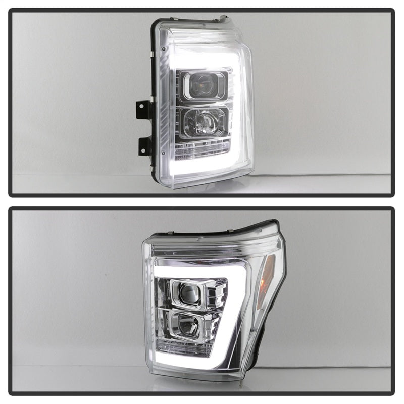Spyder 11-16 Ford F-250/F-350 V2 Projector Headlights - Light Bar DRL - Chrome PRO-YD-FS11V2-LB-C-SR1 Performance