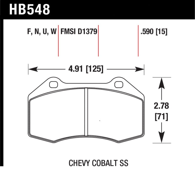Hawk Renault Clio / Cobalt SS DTC-70 Front Brake Pads-SR1 Performance