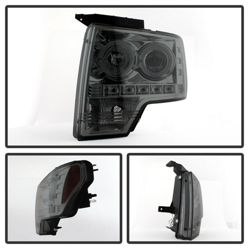 Spyder Ford F150 09-14 Projector Headlights Halogen Model- LED Halo LED Smke PRO-YD-FF15009-HL-SM-SR1 Performance