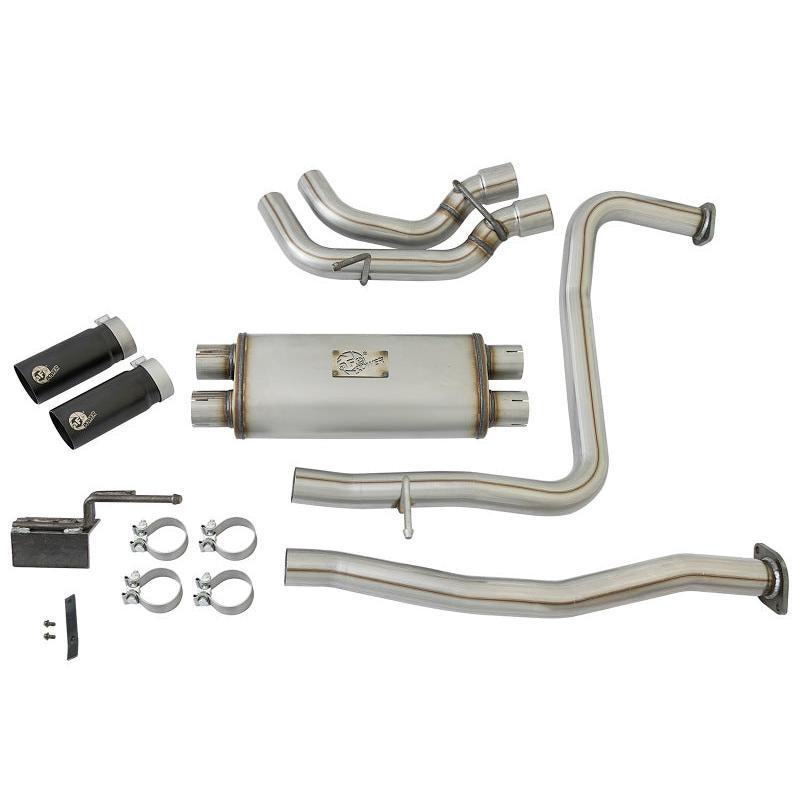 aFe POWER Rebel Series 2-1/2in 409 SS Cat Back Exhaust w/ Black Tips 16-17 Nissan Titan V8 5.6L-SR1 Performance
