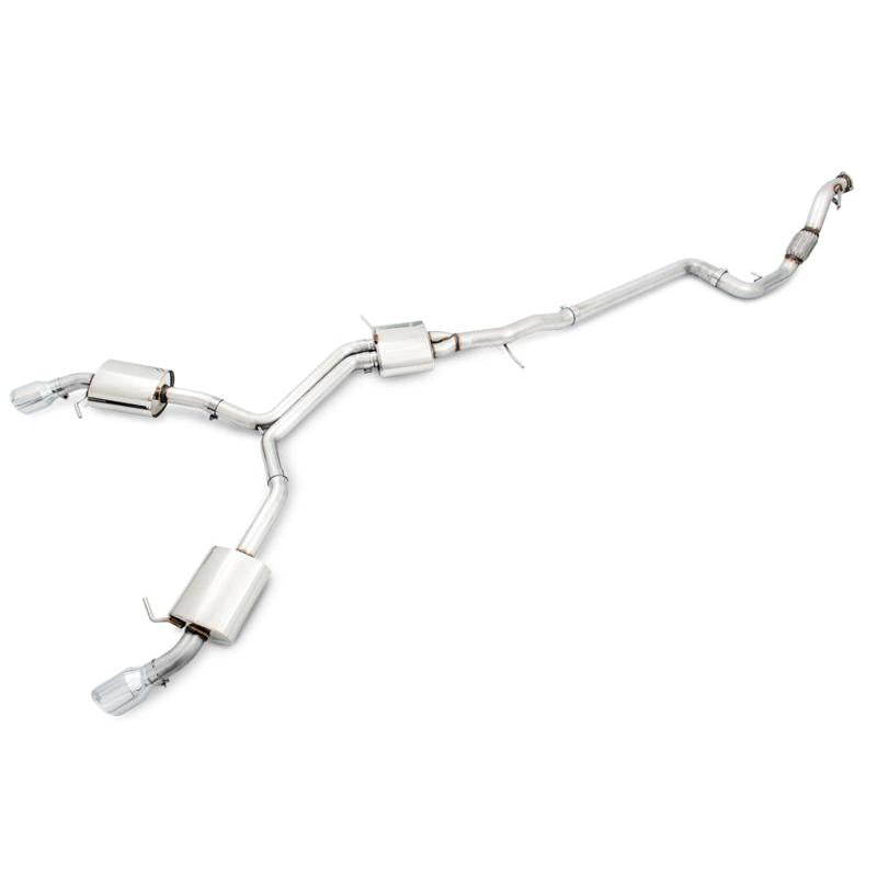 AWE Tuning Audi B9 A4 Touring Edition Exhaust Dual Outlet - Chrome Silver Tips (Includes DP)-SR1 Performance