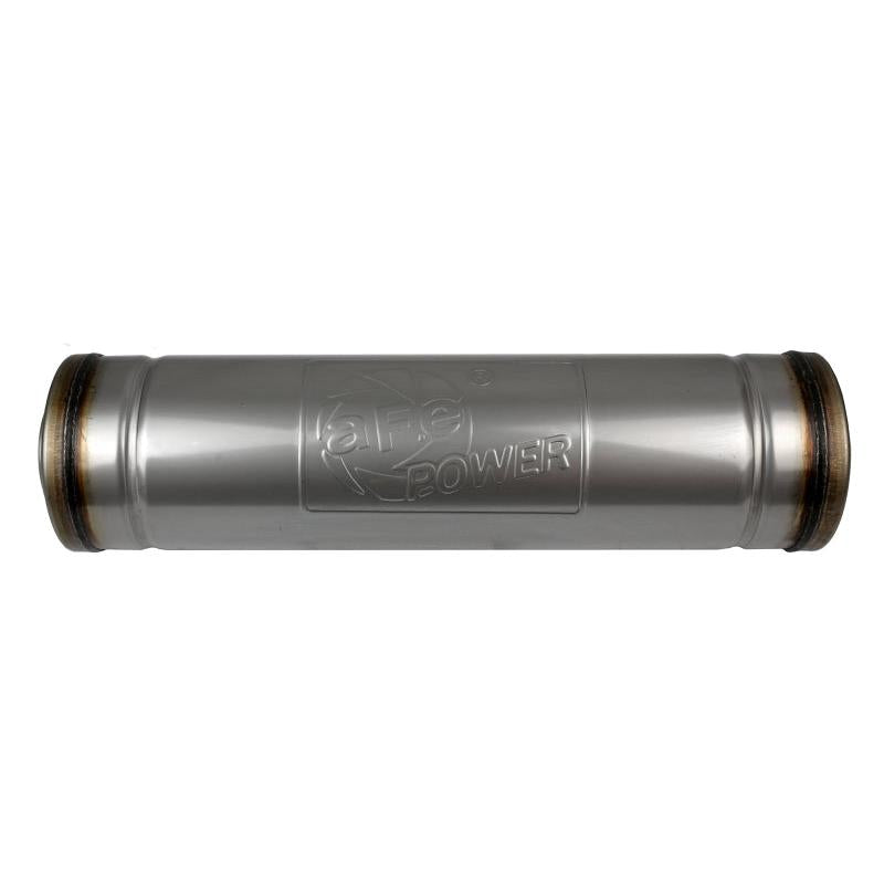 aFe MACH Force-Xp 409 SS Muffler 3in Center/Center 18in L X 5in Dia - Round Body-SR1 Performance