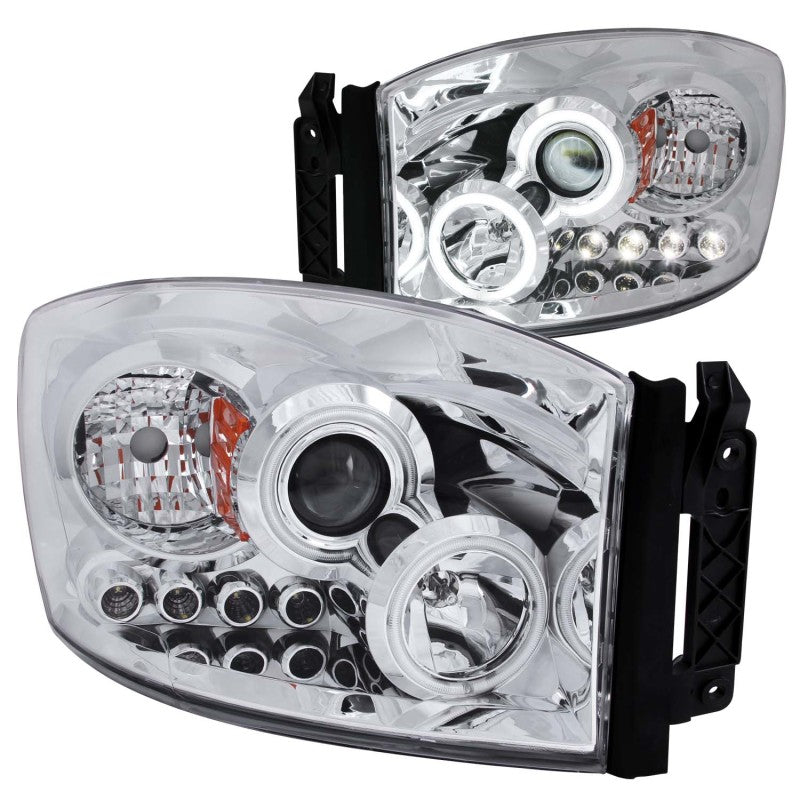 ANZO 2006-2008 Dodge Ram 1500 Projector Headlights w/ Halo Chrome (CCFL)-SR1 Performance