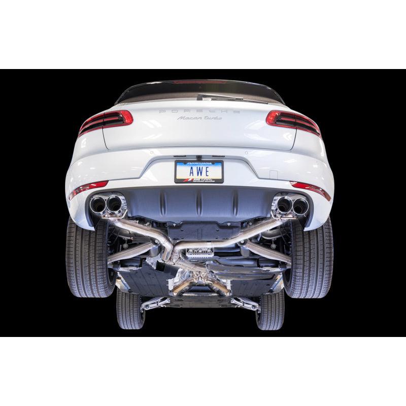 AWE Tuning Porsche Macan Touring Edition Exhaust System - Chrome Silver 102mm Tips-SR1 Performance
