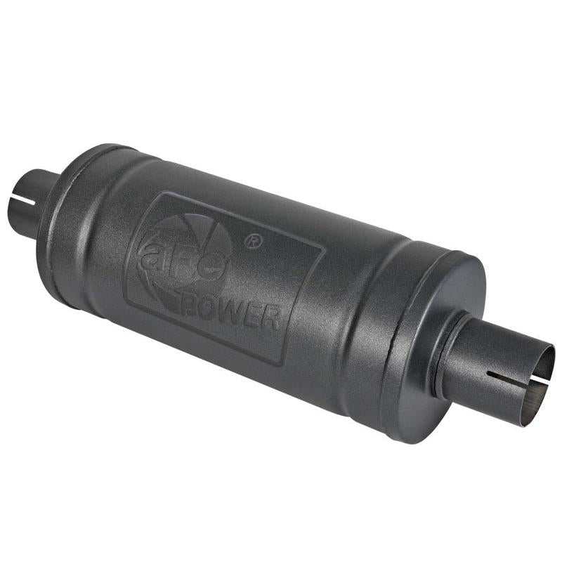 aFe MACH Force-Xp 409 SS Muffler w/ Black finish 2-1/2in Inlet & Oulet 14in x 16in Diameter-SR1 Performance
