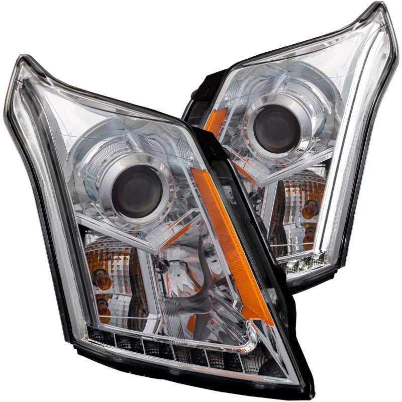 ANZO 2010-2015 Cadillac Srx Projector Headlights w/ Plank Style Design Chrome-SR1 Performance