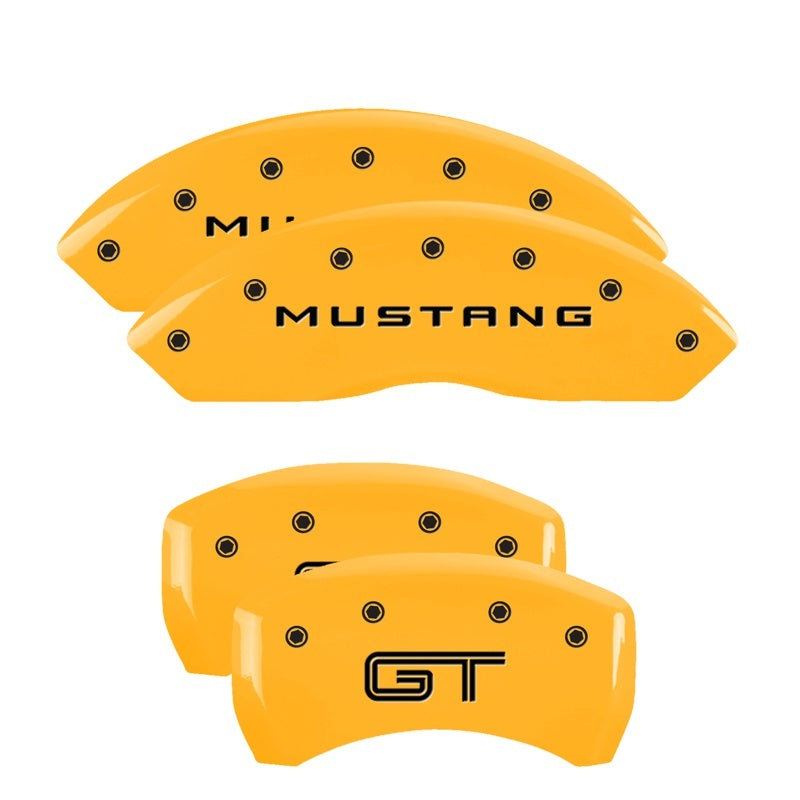 MGP 4 Caliper Covers Engraved Front 2015/Mustang Engraved Rear 2015/GT Red finish silver-SR1 Performance