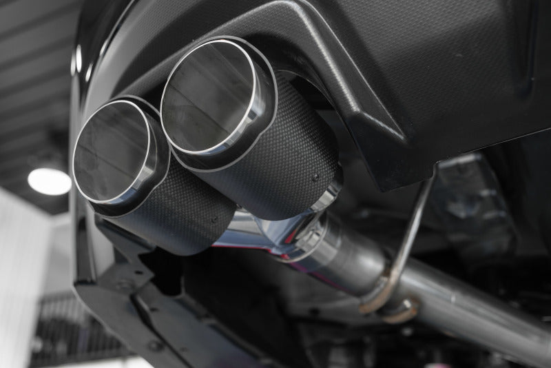 MBRP 15-19 Subaru WRX 2.0L/STI 2.5L 3in Dual Split Rear Exit w/ 3.5in CF Tips - T304 (Race Version)-SR1 Performance