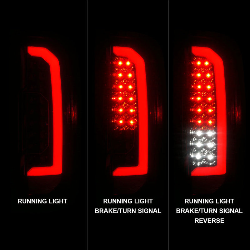 ANZO 15-21 Chevrolet Colorado Full LED Tail Lights w/ Red Lightbar Black Housing Smoke Lens-SR1 Performance