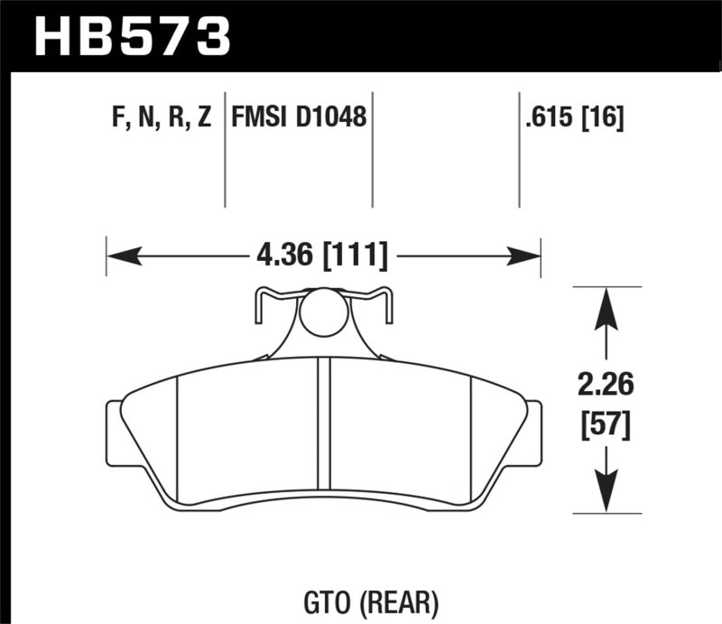 Hawk 04-06 Pontaic GTO HPS 5.0 Rear Brake Pads-SR1 Performance