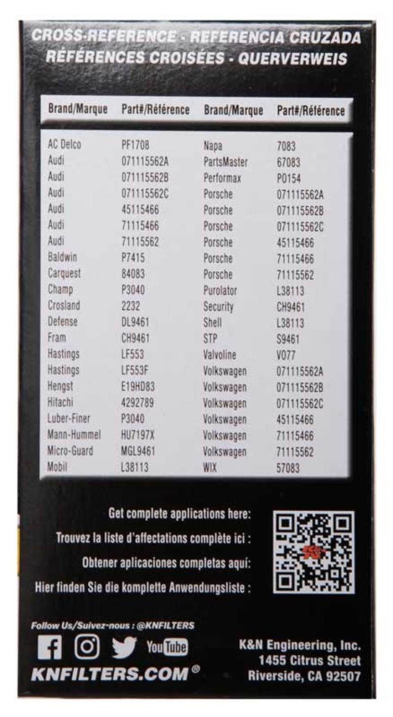 K&N Performance Oil Filter for 03-14 Volkswagen Jetta-SR1 Performance
