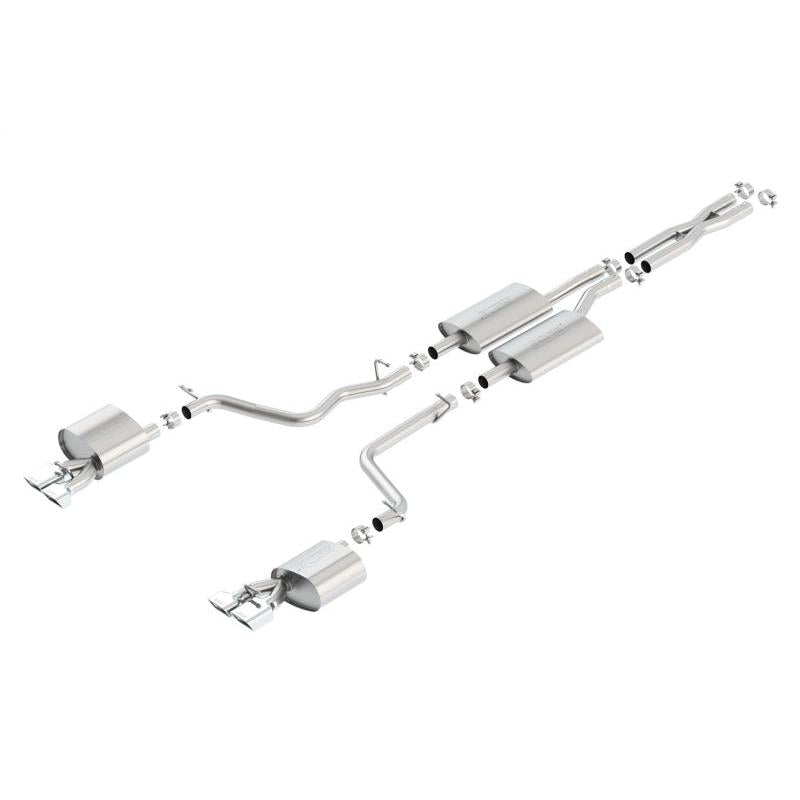 Borla 11-14 Dodge Challenger 3.6L AT/MT RWD 2Dr Single Split Rear Exit Rectangle Tip Catback Exhaust-SR1 Performance
