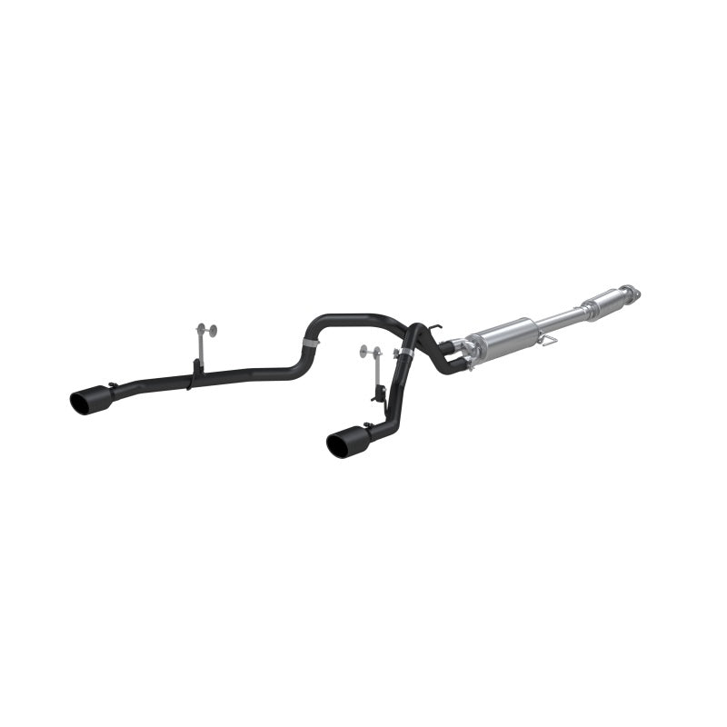 MBRP 2021+ F-150 2.7L/ 3.5L Ecoboost, 5.0L 3in Cat Back 2.5in Dual Split Rear - Black Coated-SR1 Performance