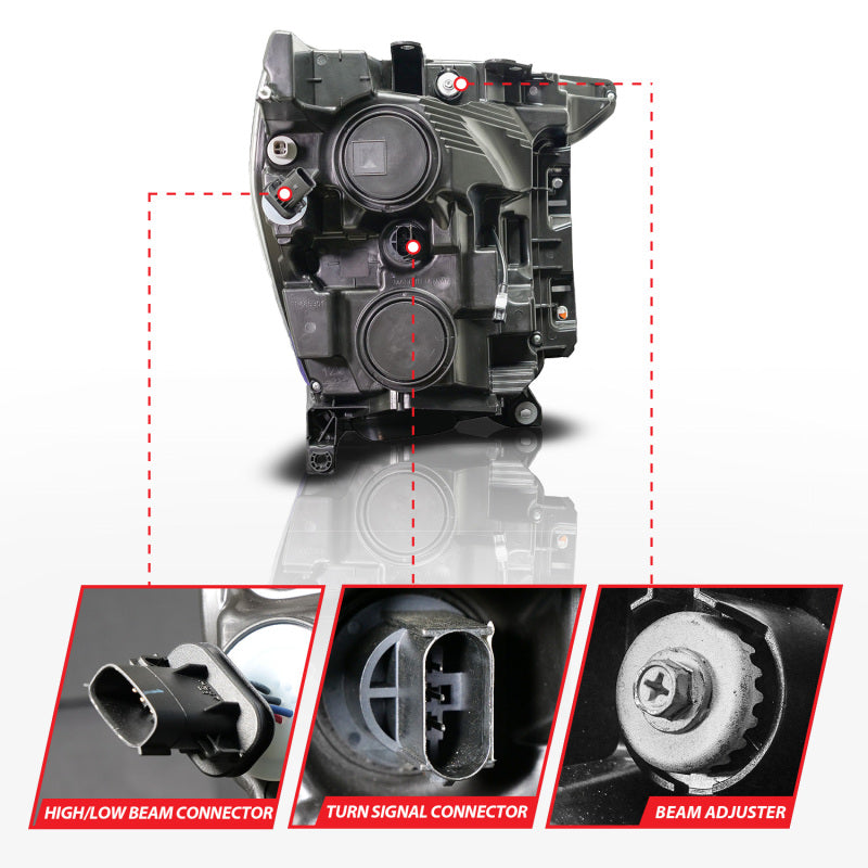 Anzo 21-23 Ford F150 LED Projector Headlight w/Switchback+Sequential - Black (Driver Side Only)-SR1 Performance