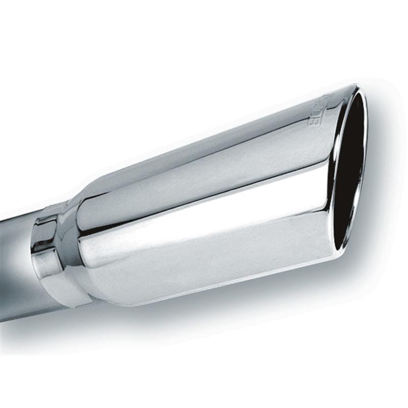 Borla 4in Inlet 5in Round Rolled Angle Cut w/ Clamp x 14in Long Exhaust Tip-SR1 Performance