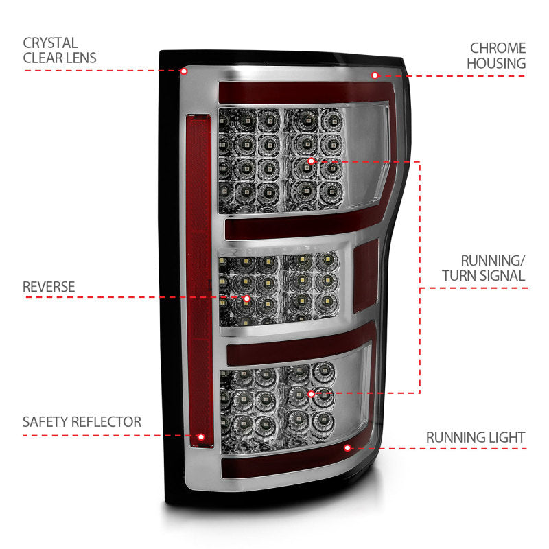 ANZO 18-19 Ford F-150 LED Taillights Chrome-SR1 Performance