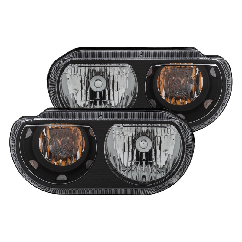 ANZO 2008-2014 Dodge Challenger Crystal Headlights Black-SR1 Performance