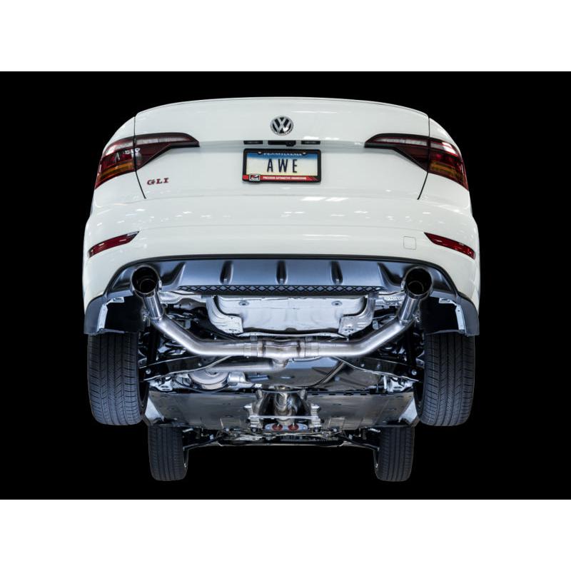 AWE Tuning 18-21 Volkswagen Jetta GLI Mk7 Track Exhaust - Chrome Silver Tips (Fits High-Flow DP)-SR1 Performance