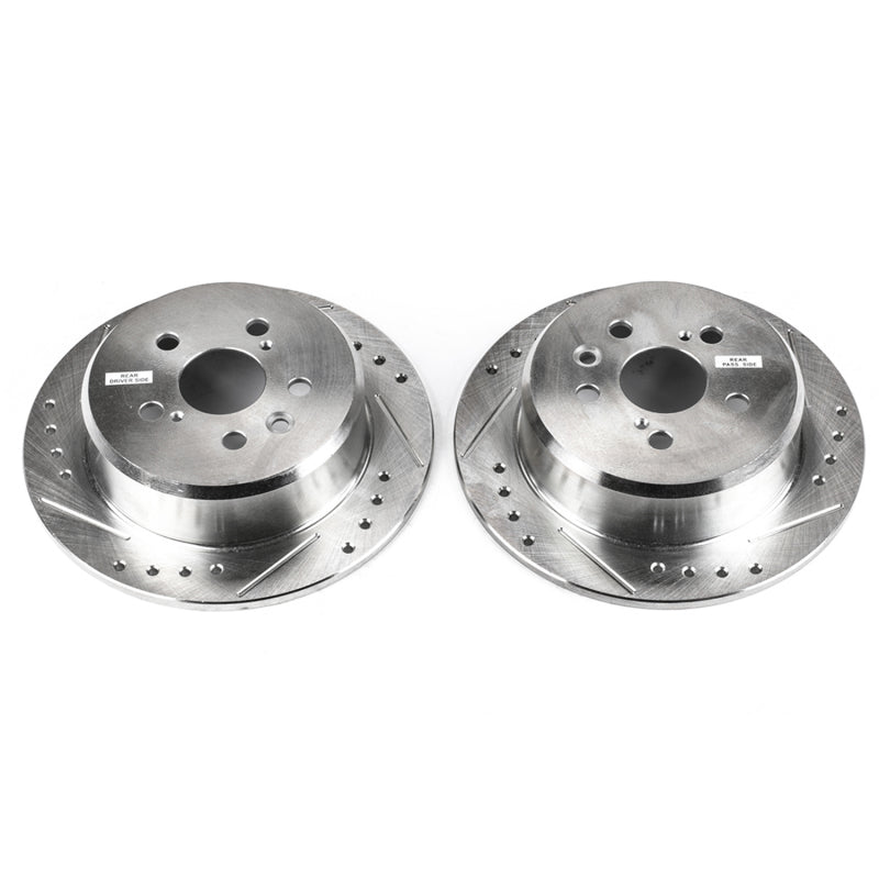 Power Stop 95-99 Toyota Celica Rear Evolution Drilled & Slotted Rotors - Pair-SR1 Performance