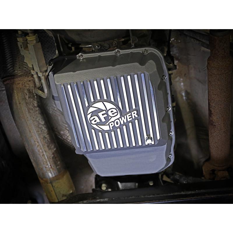 aFe Transmission Pan Raw w/ Machined Fins 13-19 Dodge Diesel Trucks L6-6.7L (td)-SR1 Performance