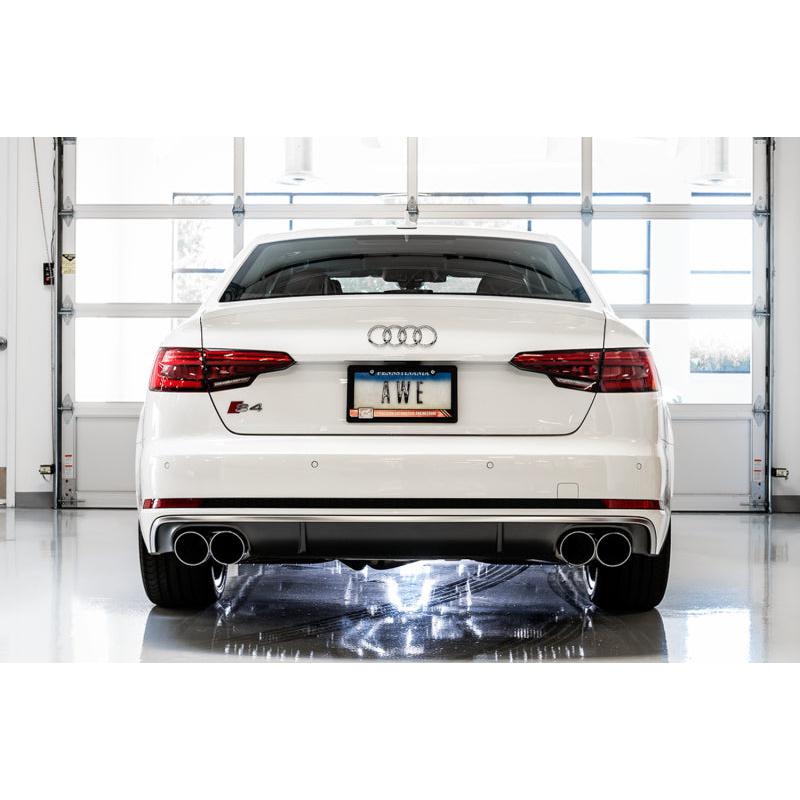 AWE Tuning Audi B9 S5 Sportback Track Edition Exhaust - Non-Resonated (Silver 102mm Tips)-SR1 Performance