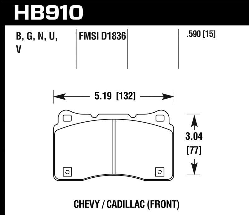 Hawk 15-16 Cadillac XTS / Chevrolet Corvette DTC-60 Front Brake Pads-SR1 Performance