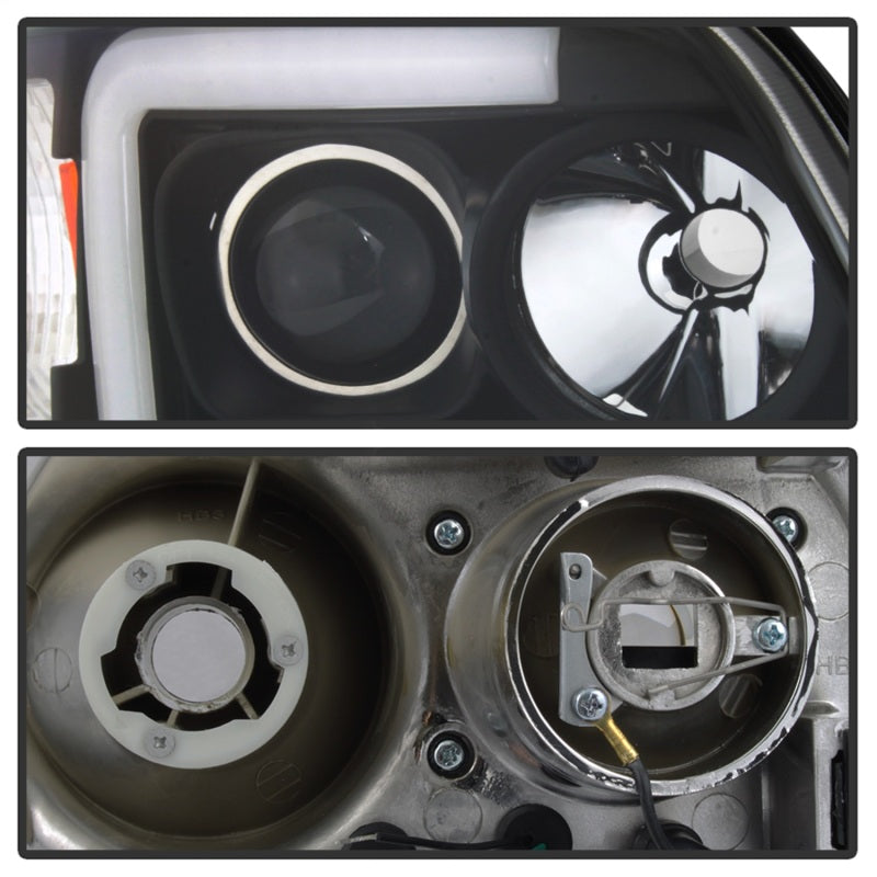 Spyder 97-03 Ford F-150 (After 6/1997) Light Bar Projector Headlights - Blk (PRO-YD-FF15097V2-LB-BK)-SR1 Performance