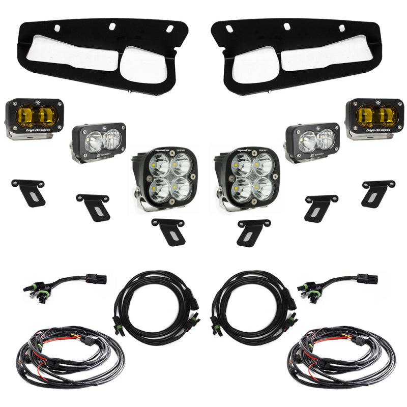 Baja Designs 21-22 Ford Bronco w/Steel Bumper S2 SAE Sportsmen Fog Pocket Light Kit - Amber-SR1 Performance