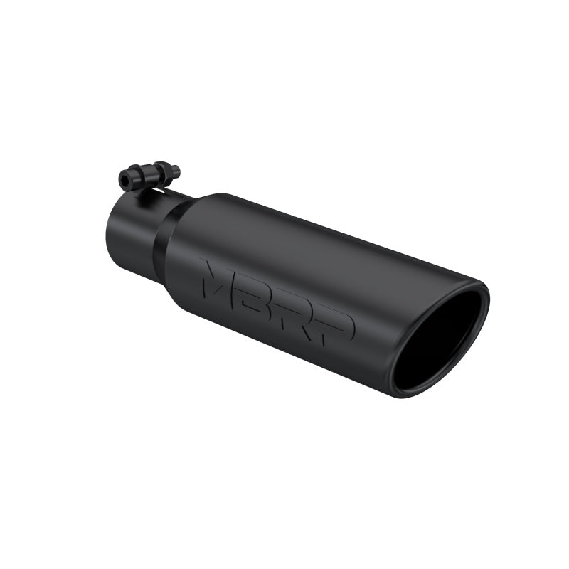 MBRP Universal Tip 3in O.D. Angled Rolled End 2 inlet 12 length - Black Finish-SR1 Performance