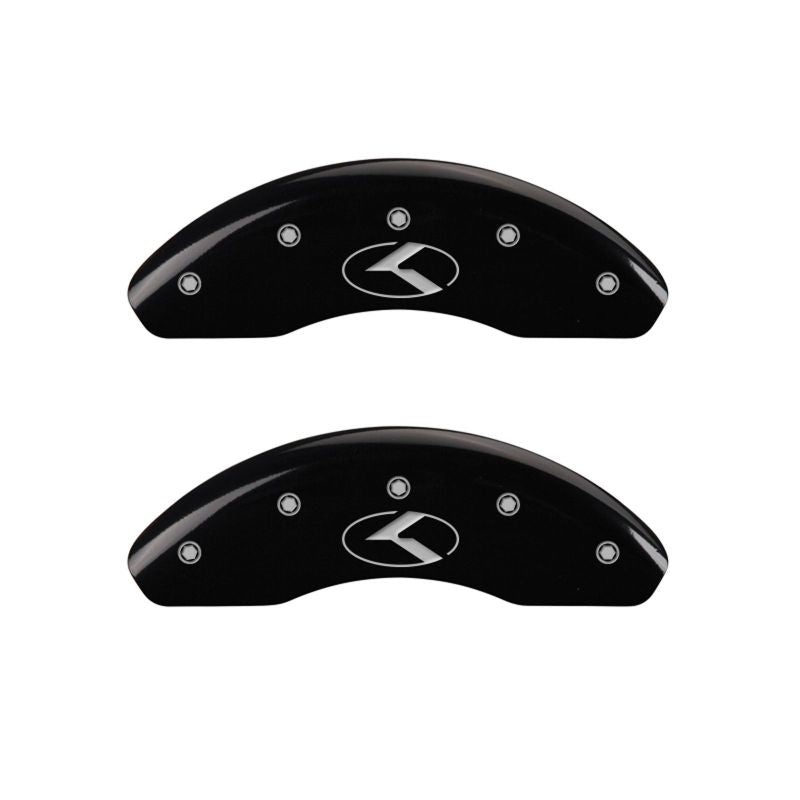 MGP 4 Caliper Covers Engraved Front & Rear Circle K/Kia Black finish silver-SR1 Performance