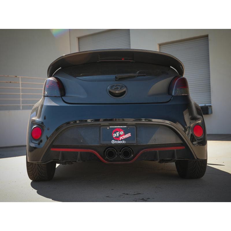aFe Takeda 13-17 Hyundai Veloster L4-1.6L 2-1/2in 304 SS Axle-Back Exhaust w/ Black Tips-SR1 Performance